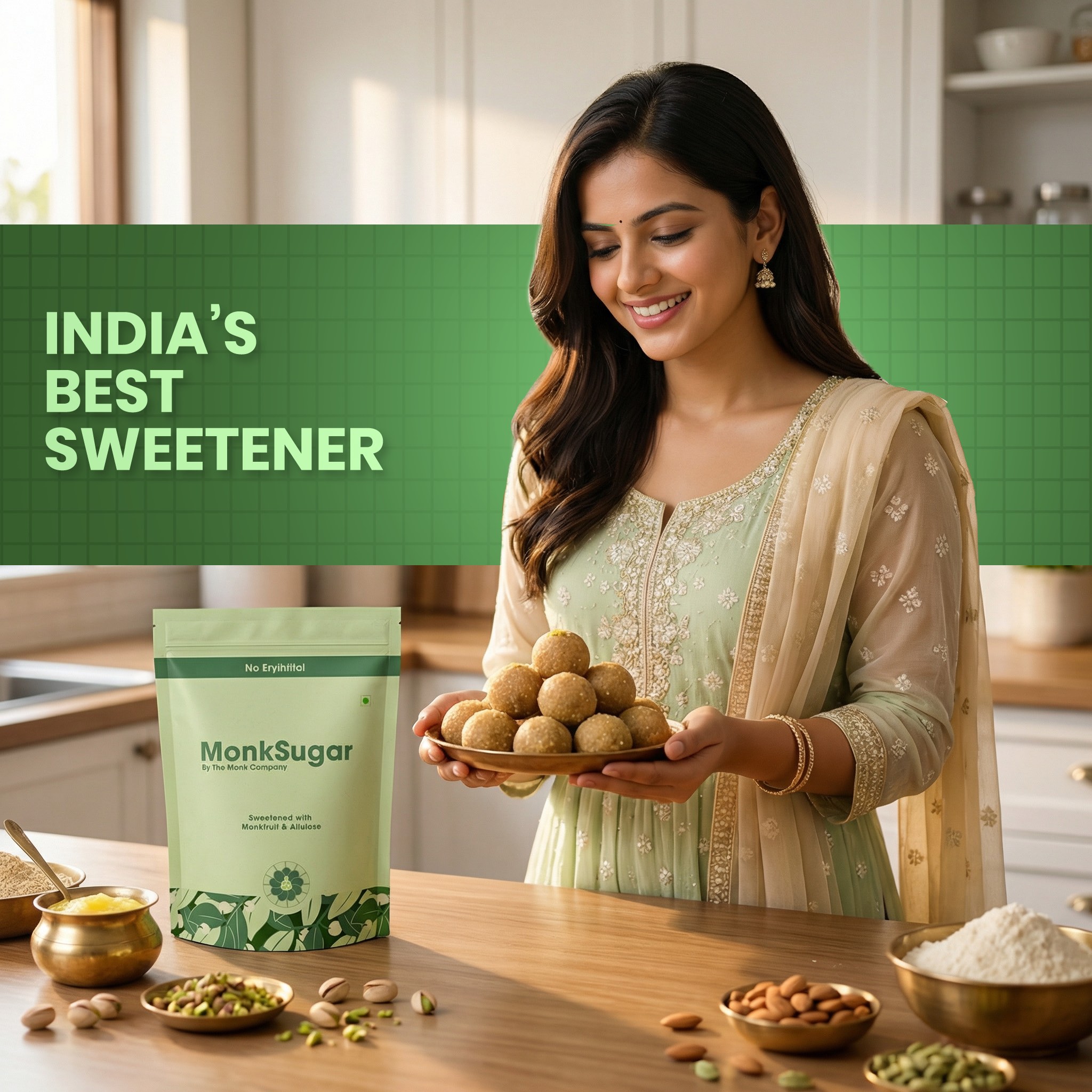 MonkSugar । Classic Pack । 1:1 Sweetener । 300 gms thumbnail 4